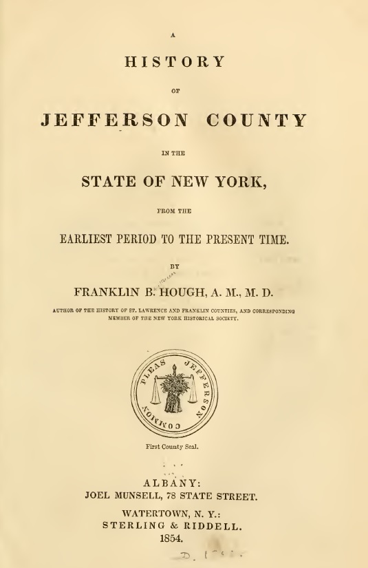 Title details for A History of Jefferson County in the State of New York (1854) by Franklin B. Hough - Available